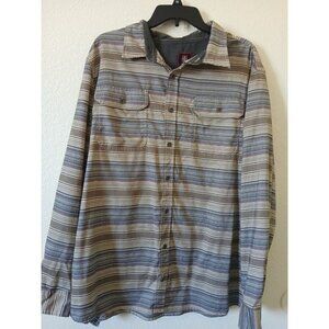 Men’s  Swiss Tech 2XL 50-52 Long-Sleeve Button Down Striped Shirt Casual